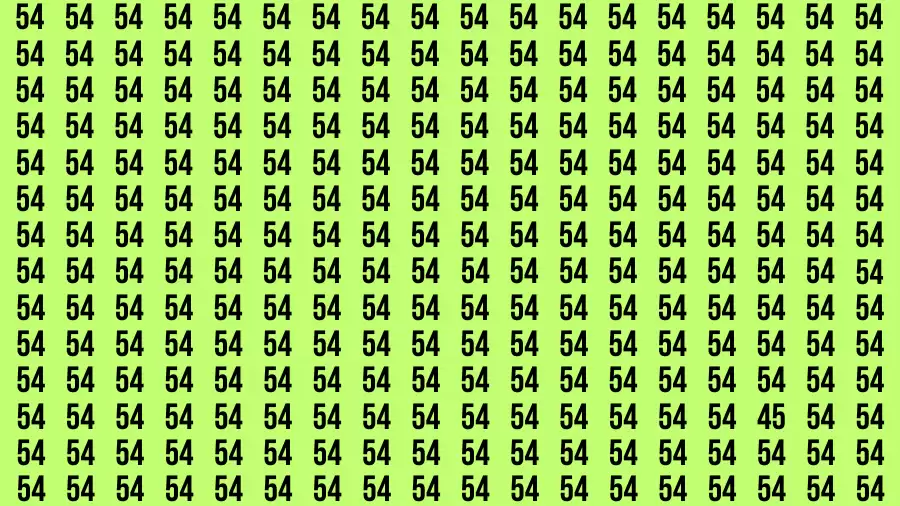 Observation Brain Test: If you have 50/50 Vision Find the Number 45 among 54 in 15 Secs