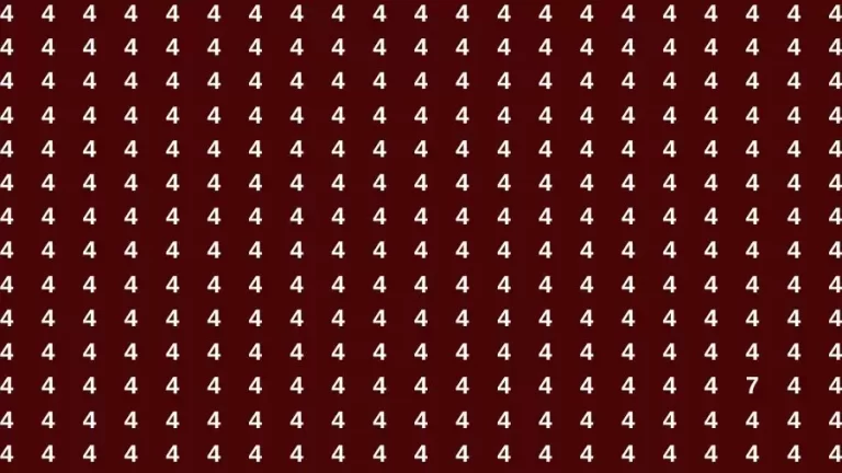 Optical Illusion Brain Test: If you have Sharp Eyes Find the number 7 among 4 in 20 Secs