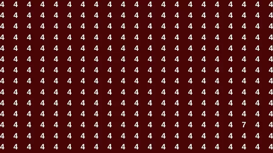 Optical Illusion Brain Test: If you have Sharp Eyes Find the number 7 among 4 in 20 Secs