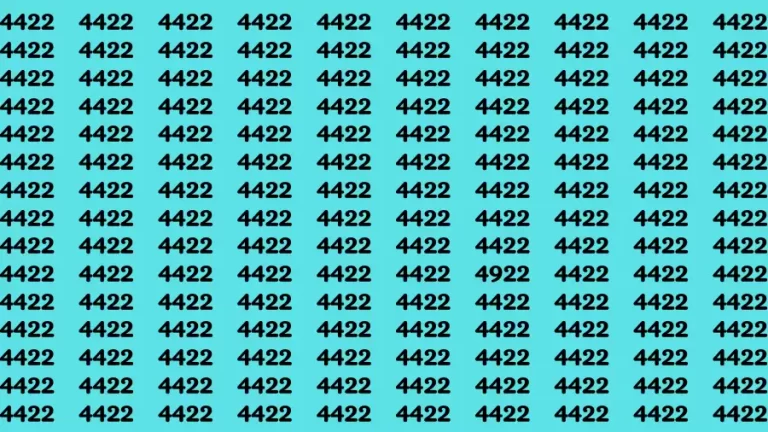 Observation Brain Challenge: If you have Hawk Eyes Find the Number 4922 among 4422 in 15 Secs