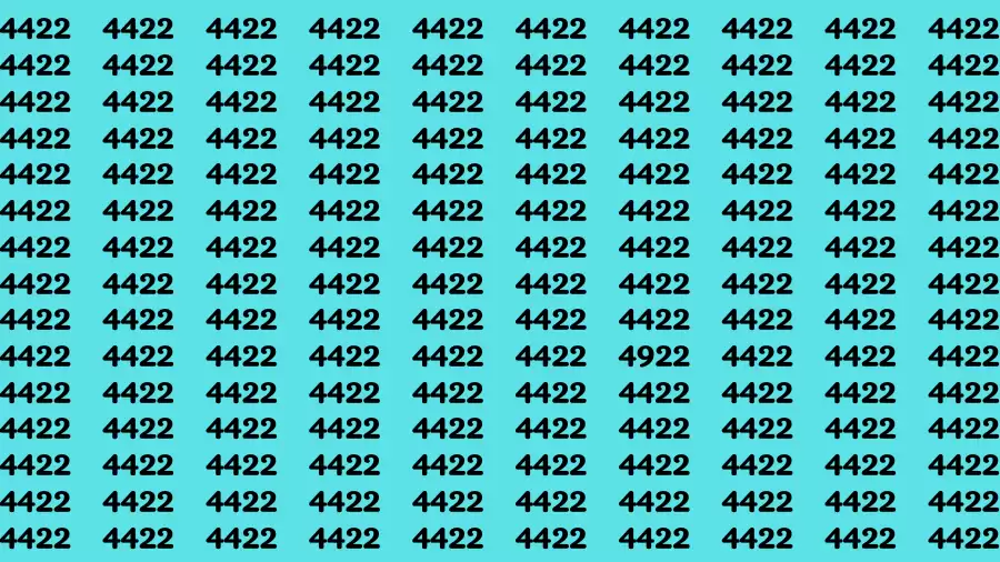 Observation Brain Challenge: If you have Hawk Eyes Find the Number 4922 among 4422 in 15 Secs