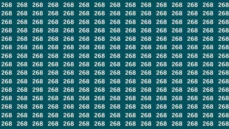 Optical Illusion Brain Challenge: If you have 50/50 Vision Find the number 298 in 12 Secs