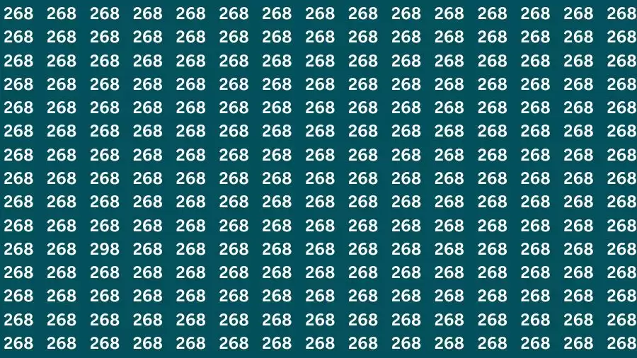 Optical Illusion Brain Challenge: If you have 50/50 Vision Find the number 298 in 12 Secs