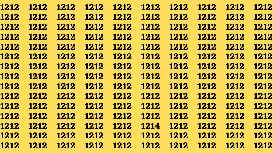 Brain Test: If you have Eagle Eyes Find the Number 1214 among 1212 in 15 Secs