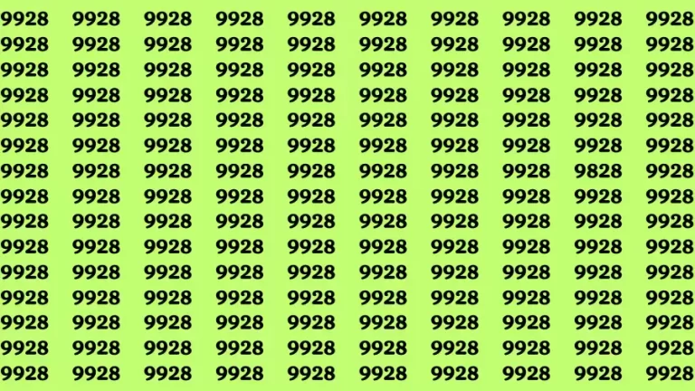 Observation Brain Challenge: If you have Eagle Eyes Find the number 9828 among 9928 in 12 Secs