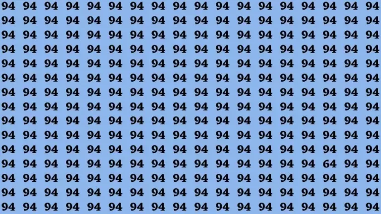 Optical Illusion Brain Challenge: If you have Hawk Eyes Find the Number 64 among 94 in 15 Secs