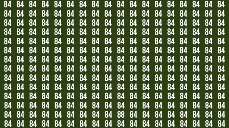 Brain Test: If you have Eagle Eyes Find the Number 88 among 84 in 15 Secs