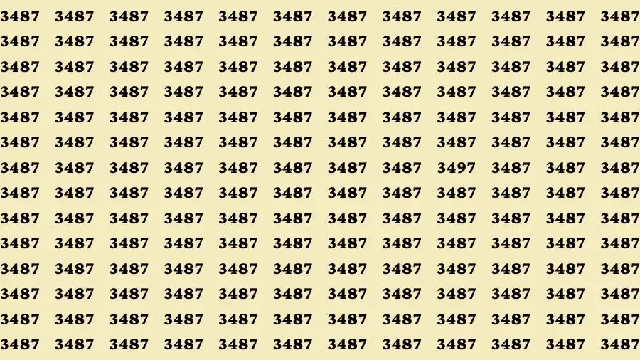 Optical Illusion Brain Challenge: If you have 50/50 Vision Find the Number 3497 in 12 Secs