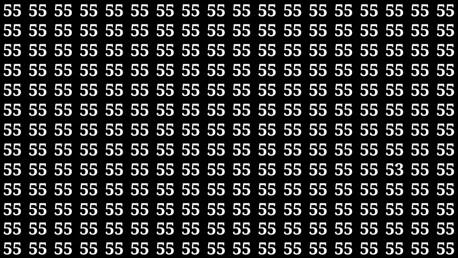 Observation Brain Test: If you have 50/50 Vision Find the Number 53 among 55 in 15 Secs