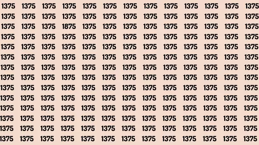 Optical Illusion Brain Test: If you have Sharp Eyes Find the Number 1875 among 1375 in 20 Secs