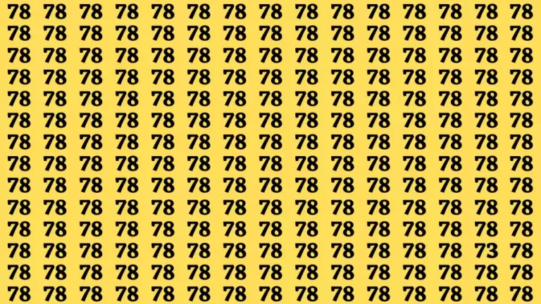 Observation Brain Challenge: If you have Hawk Eyes Find the Number 73 among 78 in 15 Secs