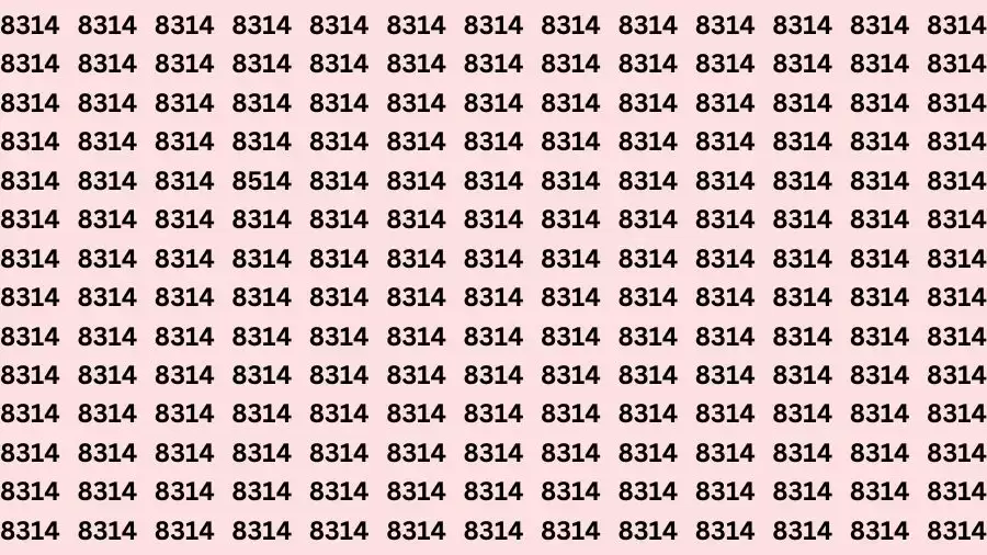 Optical Illusion Brain Test: If you have Eagle Eyes Find the Number 8514 among 8314 in 15 Secs