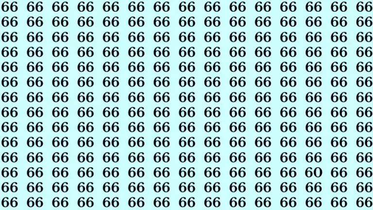 Observation Brain Test: If you have 50/50 Vision Find the Number 60 among 66 in 15 Secs