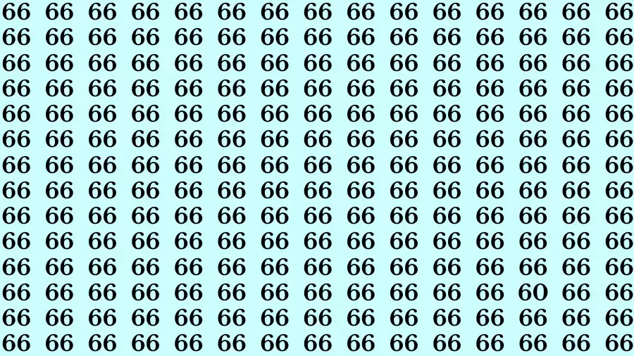 Observation Brain Test: If you have 50/50 Vision Find the Number 60 among 66 in 15 Secs