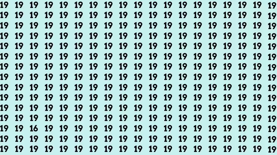 Optical Illusion Brain Challenge: If you have 50/50 Vision Find the number 16 among 19 in 12 Secs