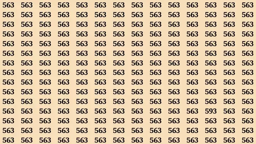 Optical Illusion Brain Test: If you have Eagle Eyes Find the Number 593 among 563 in 15 Secs