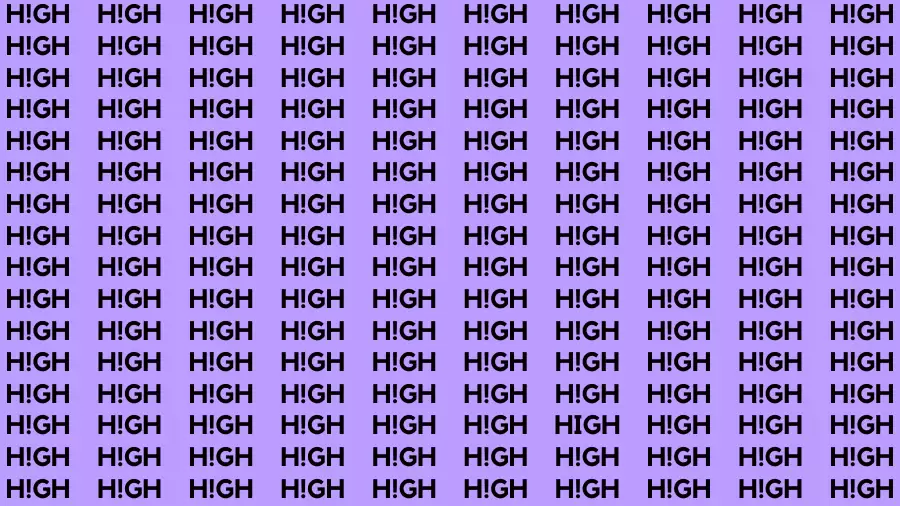 Observation Brain Test: If you have Hawk Eyes Find the word High in 15 Secs