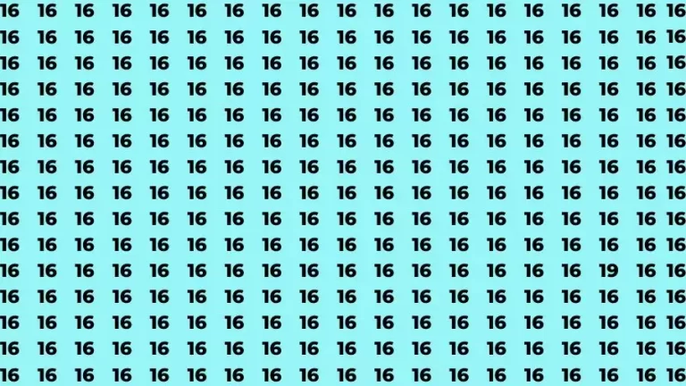 Observation Skill Test: If you have Sharp Eyes Find the Number 19 among 16 in 15 Secs