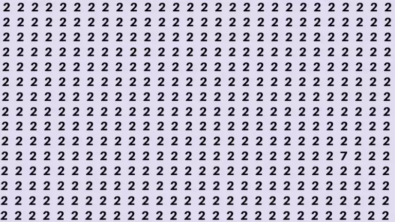 Optical Illusion Brain Challenge: If you have Hawk Eyes Find the Number 7 among 2 in 15 Secs