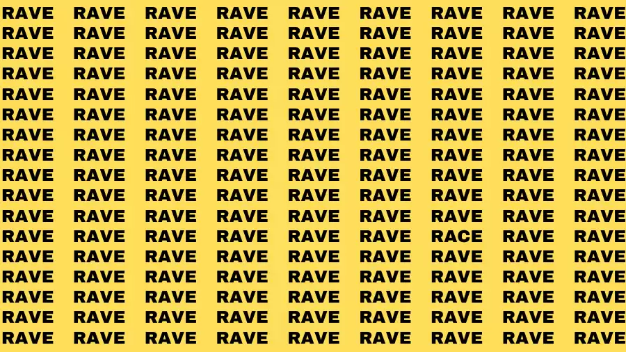 Observation Brain Challenge: If you have Eagle Eyes Find the word Race In 18 Secs