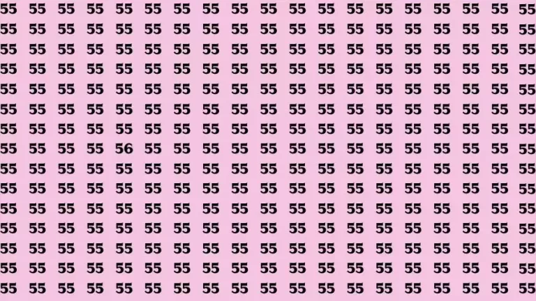 Optical Illusion Brain Test: If you have Eagle Eyes Find the Number 56 among 55 in 15 Secs