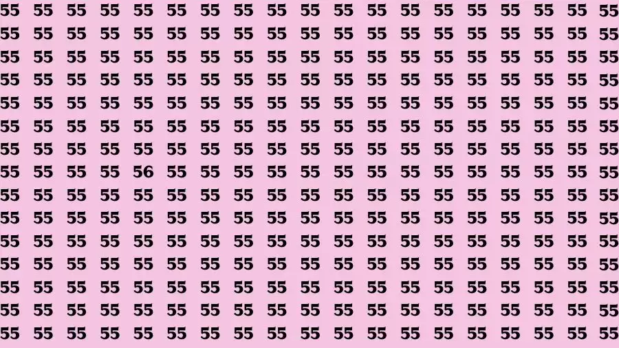 Optical Illusion Brain Test: If you have Eagle Eyes Find the Number 56 among 55 in 15 Secs