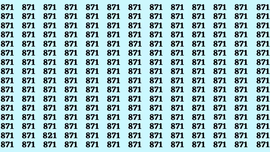 Brain Test: If you have Eagle Eyes Find the Number 821 among 871 in 15 Secs