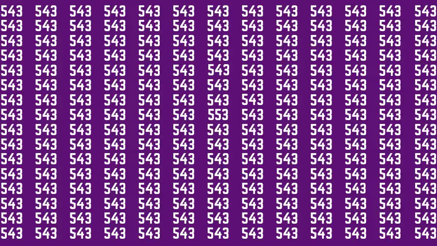 Observation Brain Test: If you have 50/50 Vision Find the Number 553 among 543 in 15 Secs