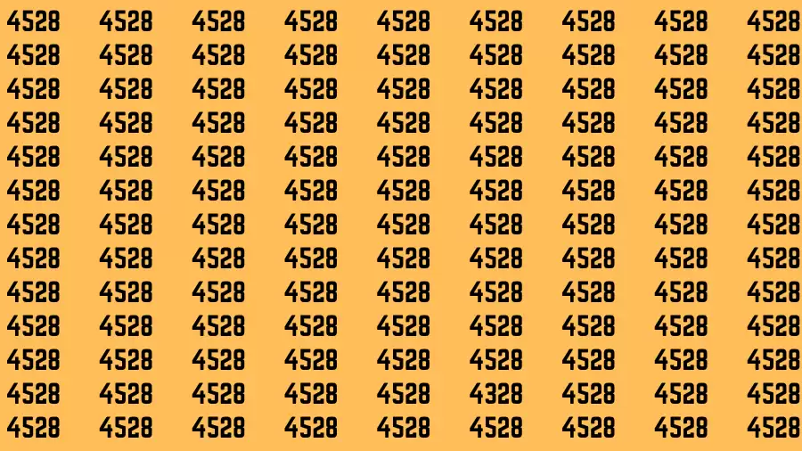 Brain Test: If you have Eagle Eyes Find the Number 4328 among 4528 in 15 Secs