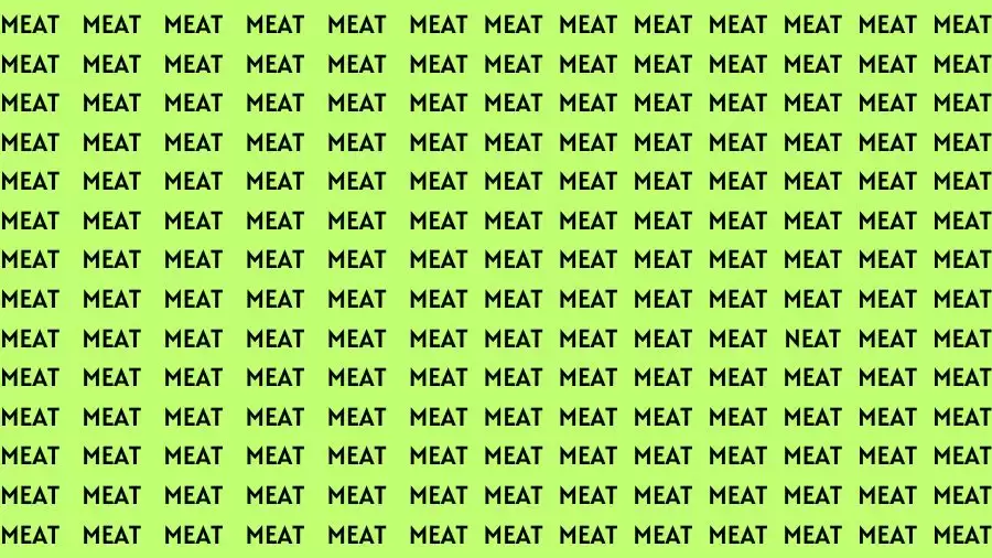 Observation Skill Test: If you have 50/50 Vision Find the Word Neat in 12 Secs