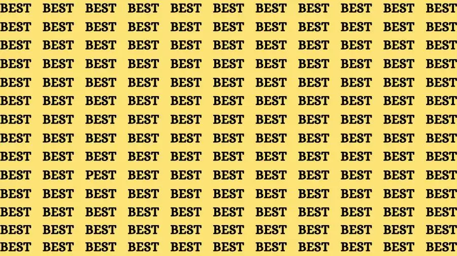 Optical Illusion Brain Test: If you have Eagle Eyes Find the word Pest among Best in 15 Secs