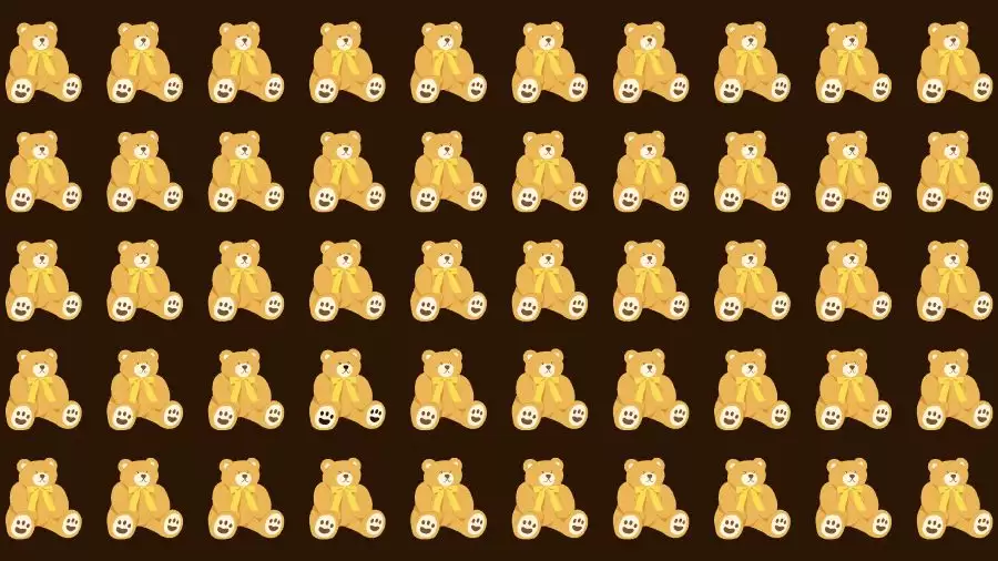 Optical Illusion Challenge: If you have Eagle Eyes find the Odd Teddy Bear in 15 Seconds