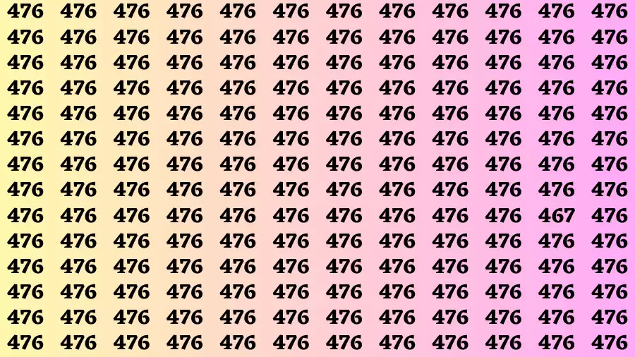 Observation Brain Challenge: If you have Eagle Eyes Find the number 467 in 12 Secs