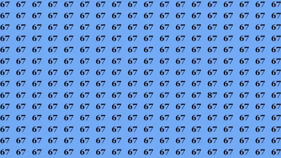 Optical Illusion Brain Test: If you have Sharp Eyes Find the number 87 in 20 Secs