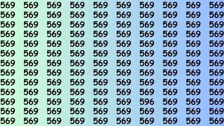 Observation Brain Challenge: If you have Hawk Eyes Find the Number 596 among 569 in 15 Secs