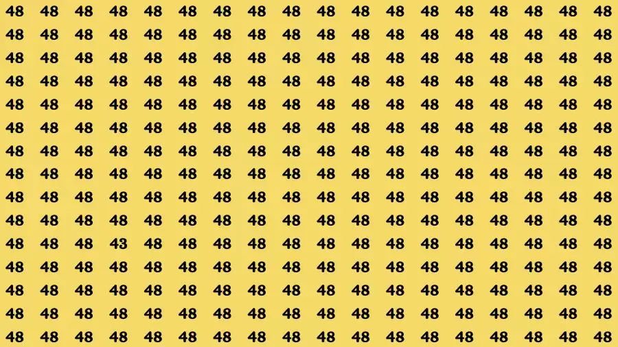 Optical Illusion Brain Test: If you have Eagle Eyes Find the Number 43 among 48 in 15 Secs