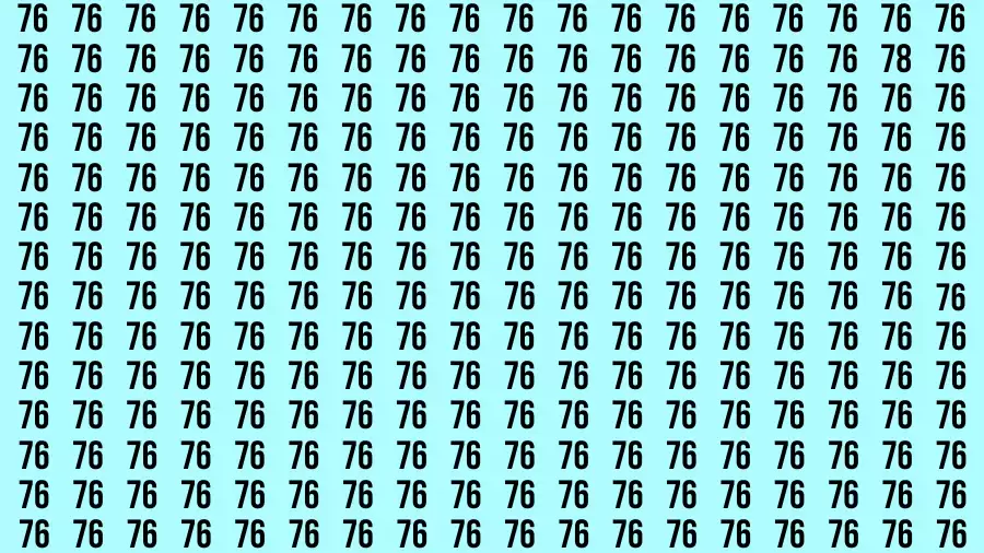 Observation Brain Test: If you have 50/50 Vision Find the Number 78 among 76 in 15 Secs