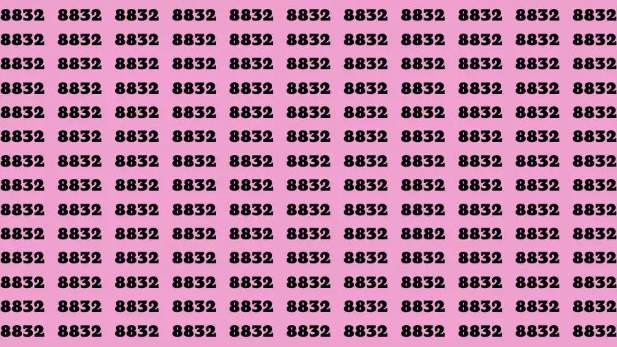 Optical Illusion Brain Challenge: If you have 50/50 Vision Find the number 8882 in 12 Secs