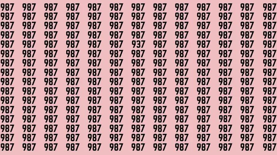 Brain Test: If you have Eagle Eyes Find the Number 937 among 987 in 15 Secs