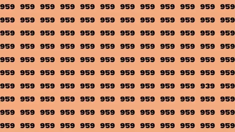 Observation Skill Test: If you have Sharp Eyes Find the Number 939 in 15 Secs