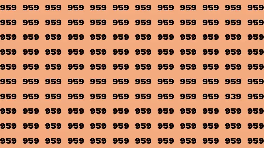 Observation Skill Test: If you have Sharp Eyes Find the Number 939 in 15 Secs