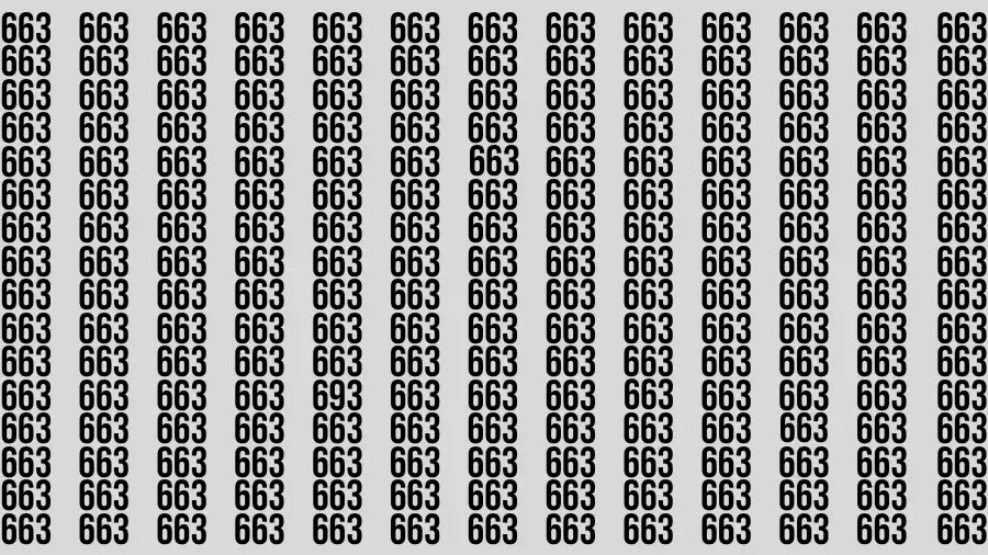 Observation Brain Challenge: If you have Hawk Eyes Find the Number 693 among 663 in 15 Secs