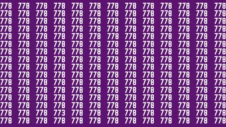 Observation Brain Challenge: If you have Eagle Eyes Find the number 773 among 778 in 12 Secs