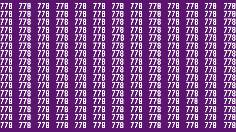 Observation Brain Challenge: If you have Eagle Eyes Find the number 773 among 778 in 12 Secs