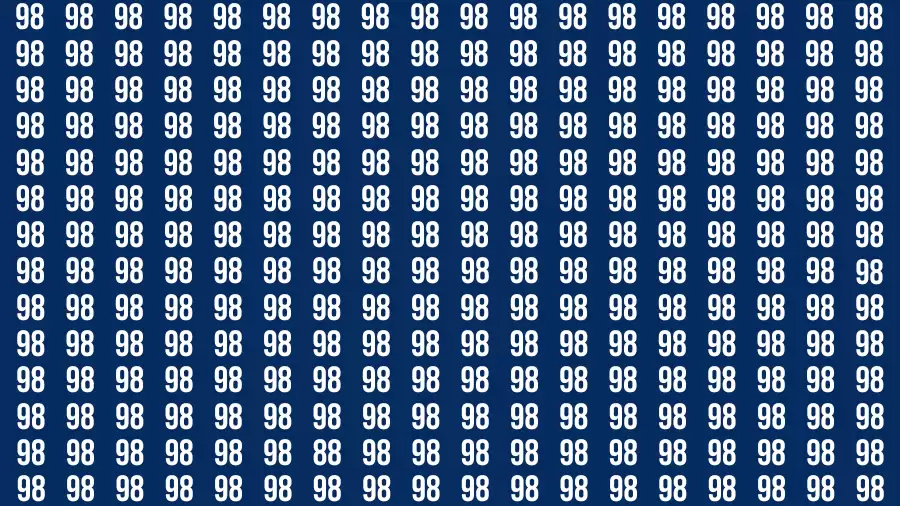 Observation Brain Challenge: If you have Hawk Eyes Find the Number 88 among 98 in 15 Secs