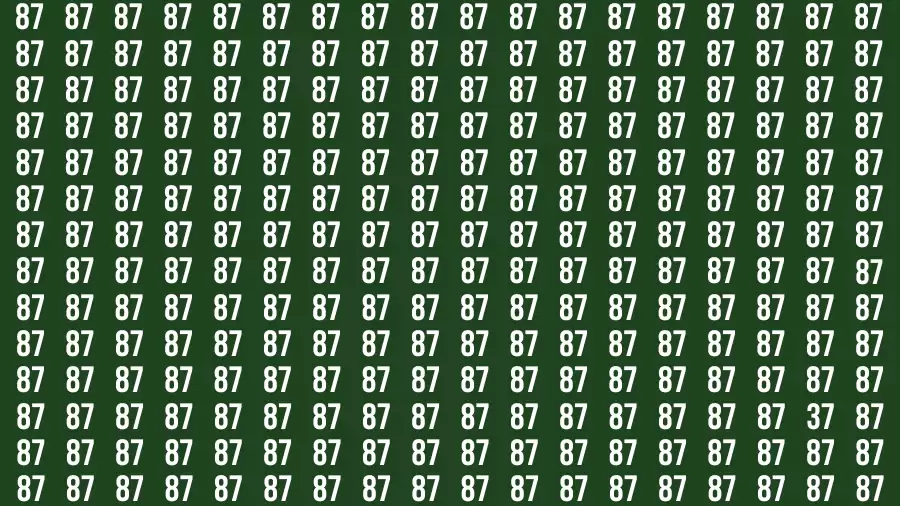 Brain Test: If you have Eagle Eyes Find the Number 37 among 87 in 15 Secs