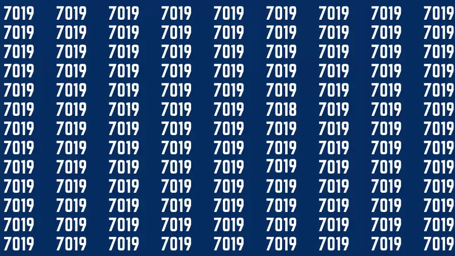 Observation Brain Challenge: If you have Hawk Eyes Find the Number 7018 among 7019 in 15 Secs