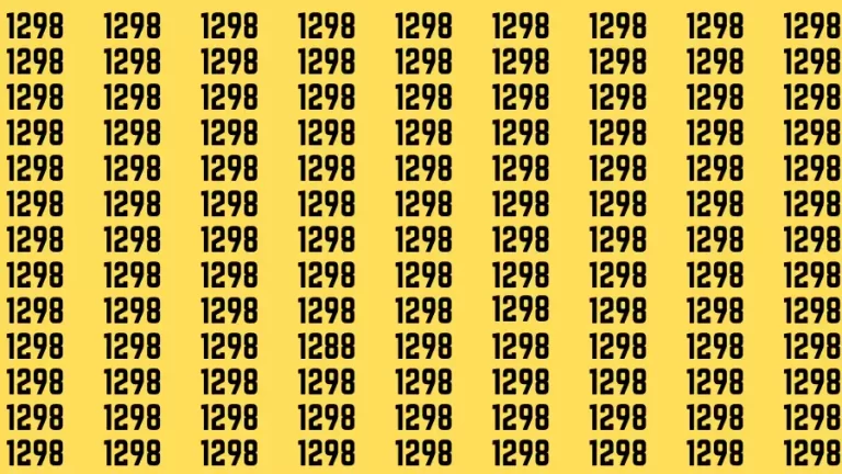 Observation Brain Test: If you have 50/50 Vision Find the Number 1288 among 1298 in 15 Secs