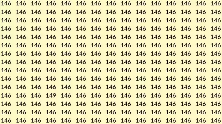 Optical Illusion Brain Test: If you have Hawk Eyes Find the number 149 among 146 in 12 Seconds?