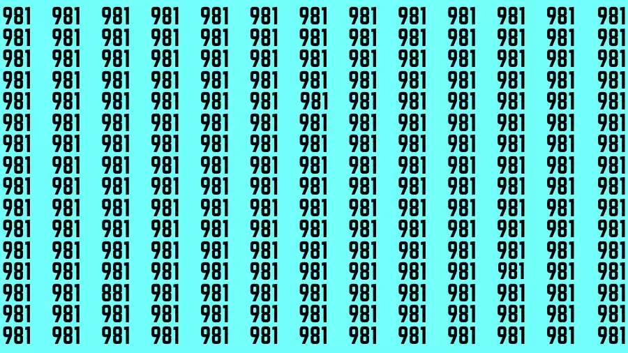 Brain Test: If you have Eagle Eyes Find the Number 881 among 981 in 15 Secs